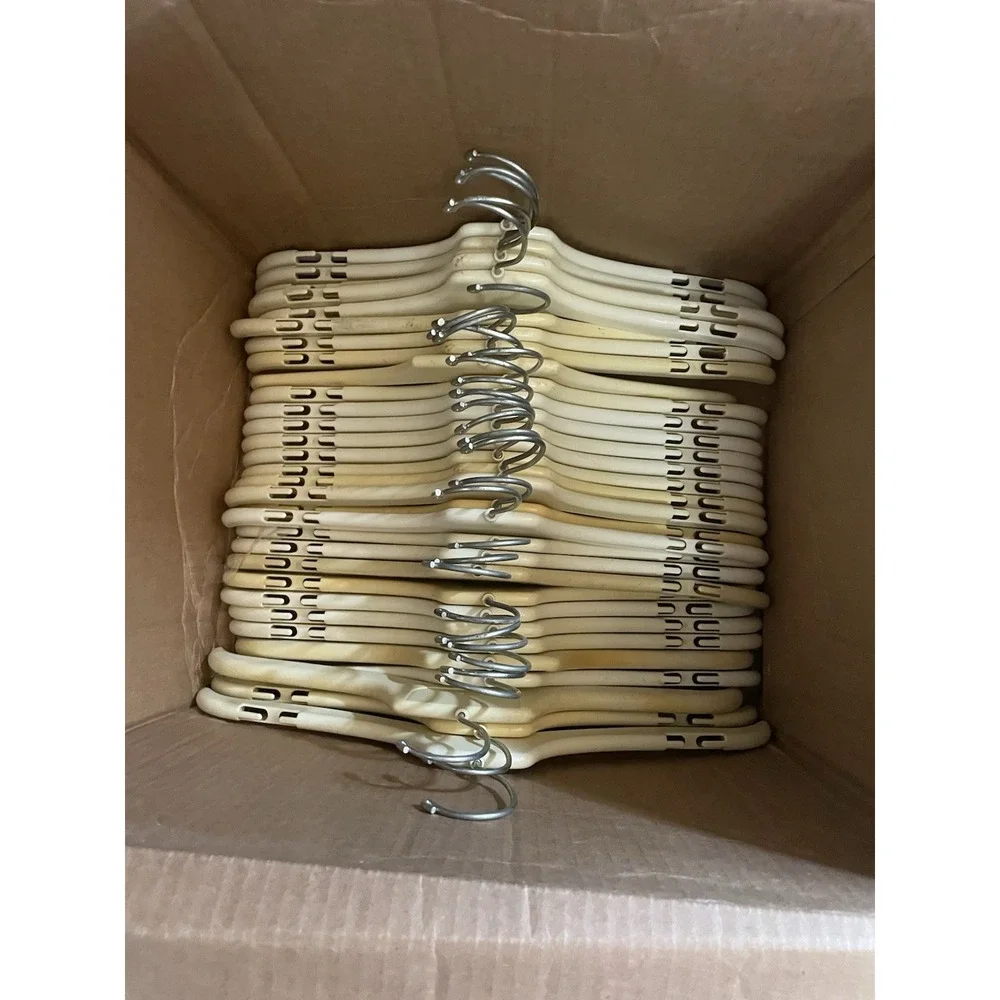 Lot Of 85 Heavy Plastic Hangers With Metal‎ Swivel Hooks!